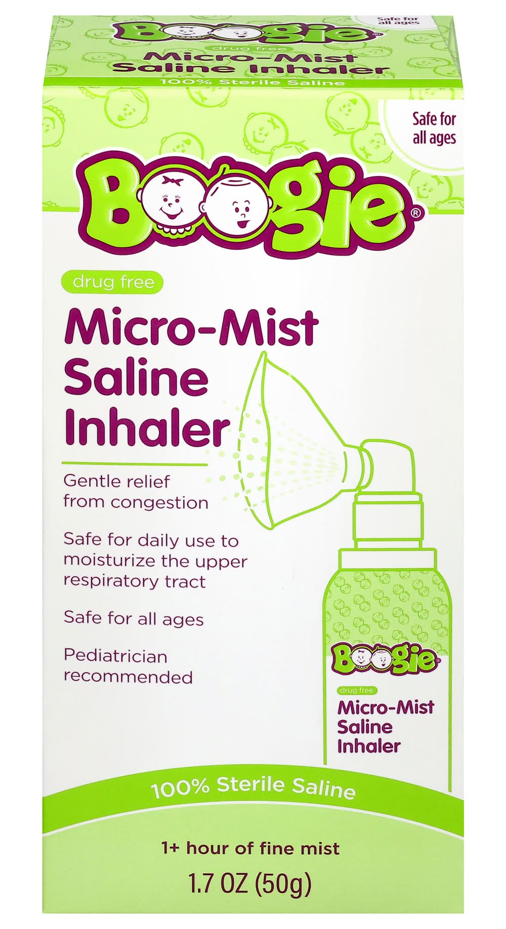 Boogie Micro-Mist Saline Inhaler (1.7 oz)