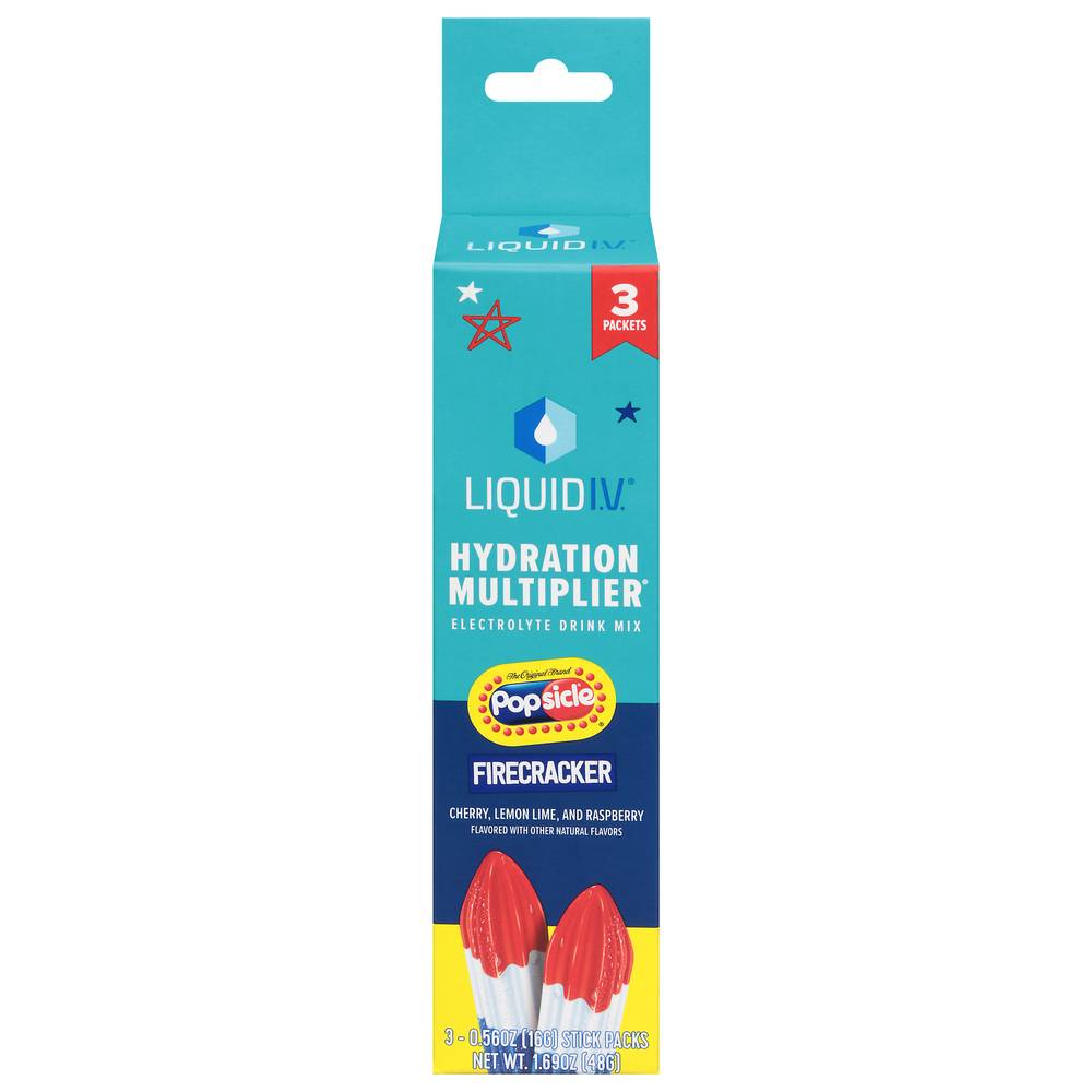 Liquid I.V. Hydration Multiplier Electrolyte Drink Mix Popsicle Firecracker (1.68 oz, 3 ct)