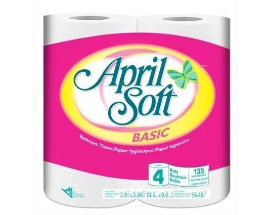 April Soft Toilet Paper, 4 Rolls