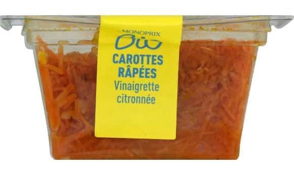Monoprix Bio Carottes Râpées Vinaigrette Citronnée Bio La Barquette De 200 G