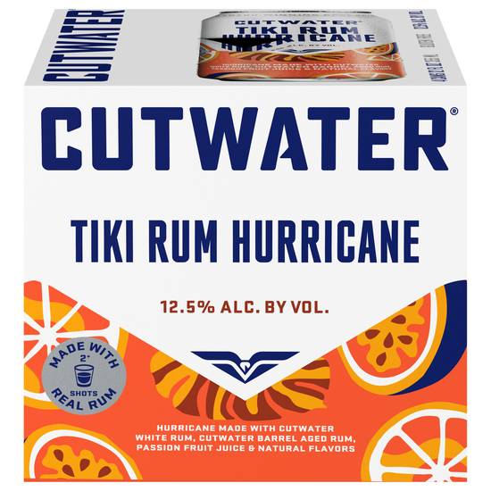 Cutwater Spirits Tiki Rum Hurricane (4 pack, 12 fl oz)