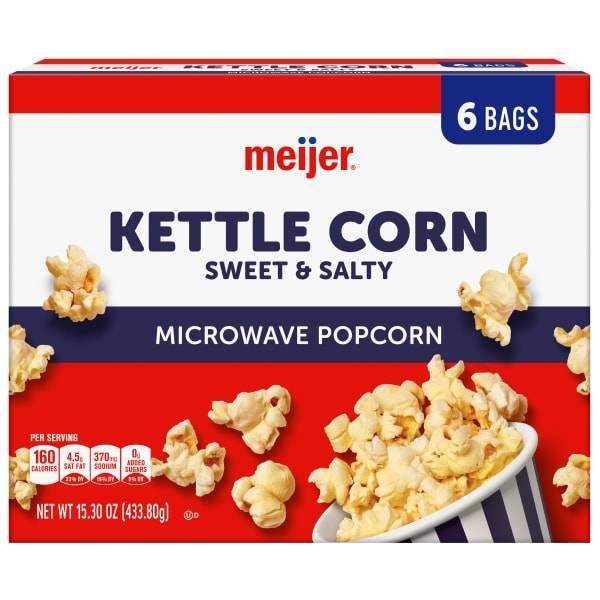 Meijer Kettle Microwave Popcorn, 6 Count (15.3 oz)