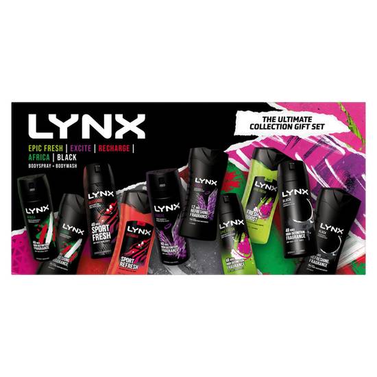 Multi Branded LYNX Body Spray Gift Set Ultimate Collection 10 piece