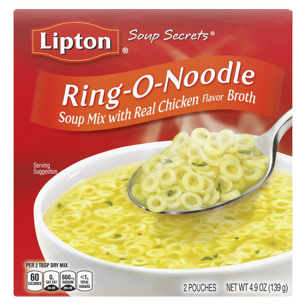 Lipton Soup Secrets Ring O Noodle Soup Mix With Broth, Chicken (4.9 oz, 2 ct)