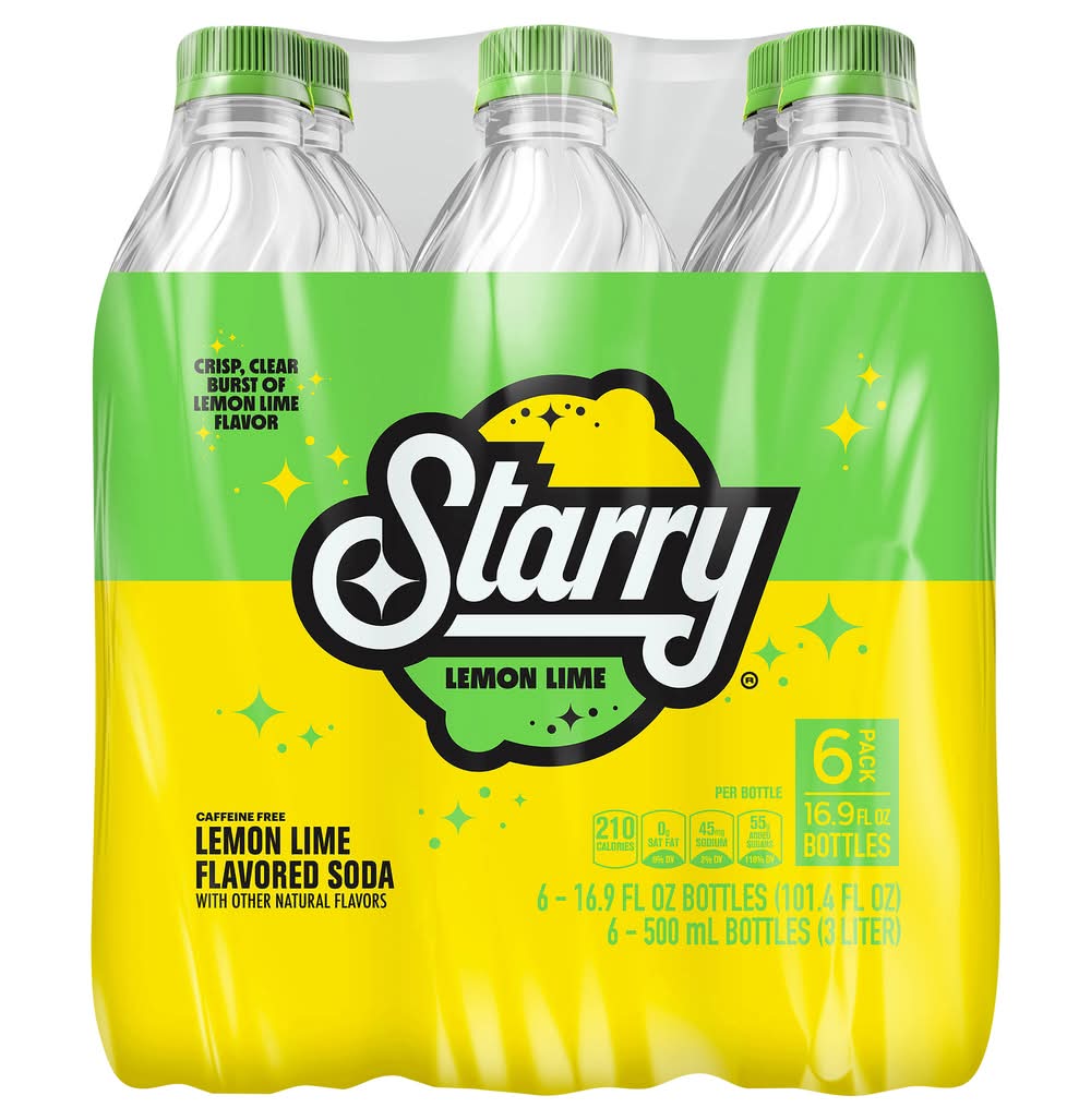 Starry Fruit Soda, Lemon Lime (6 x 16.9 fl oz)