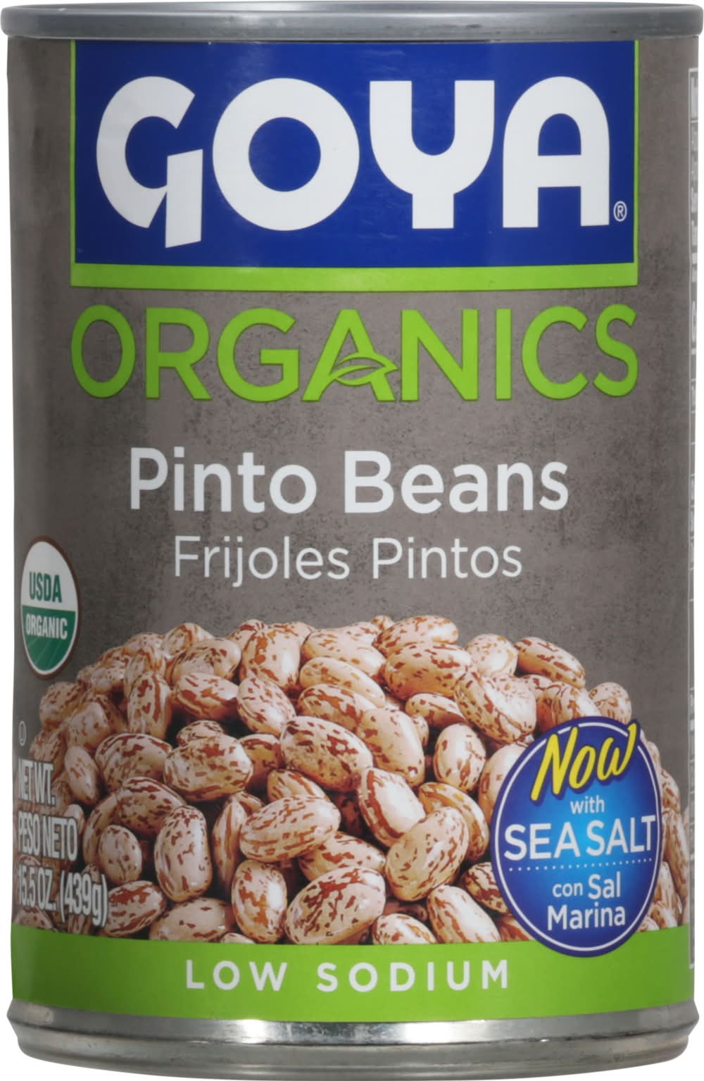 Goya Organics Low Sodium Pinto Beans With Sea Salt (15.5 oz)
