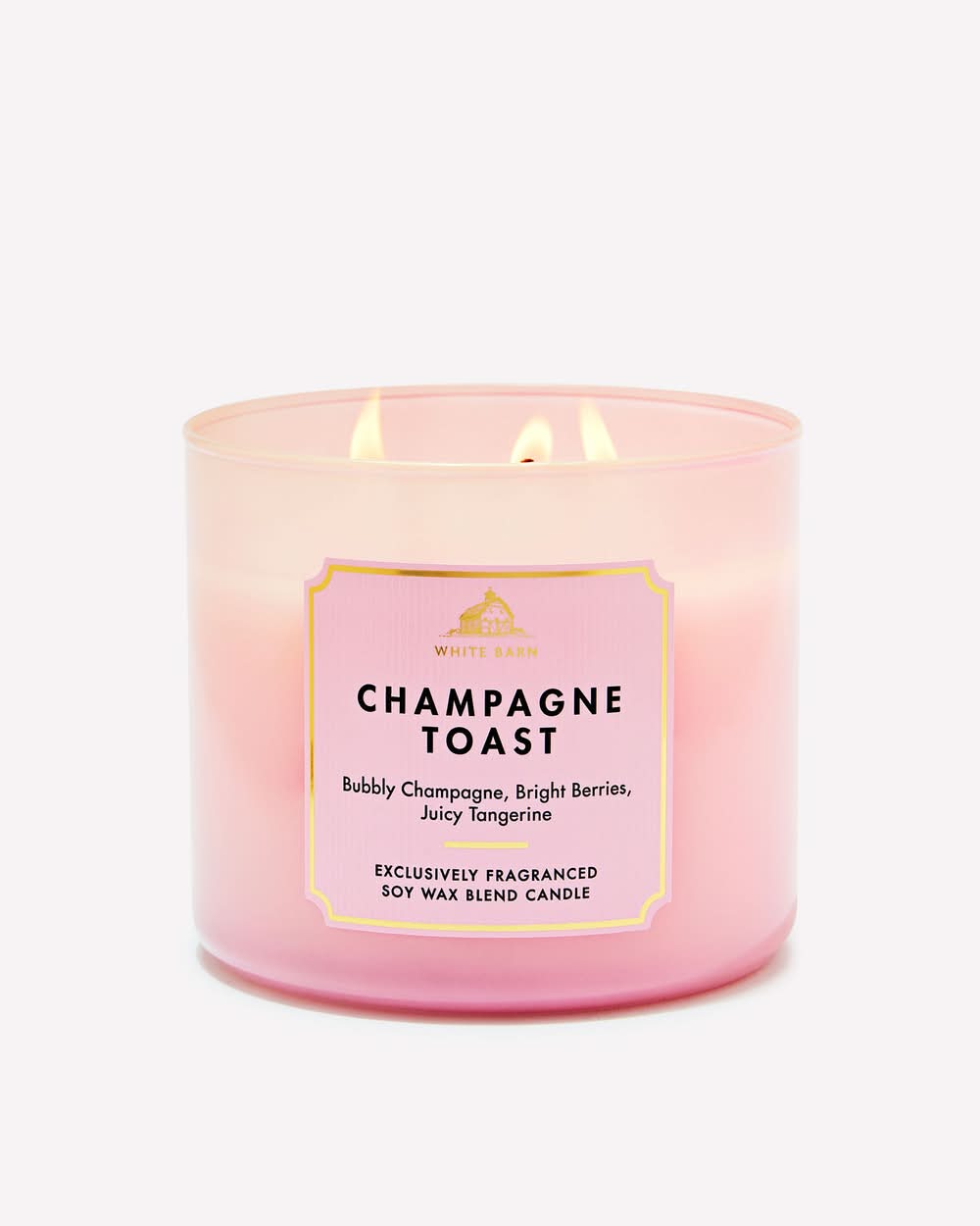White Barn Soy Wax Blend 3 Wick Scented Candle, Champagne Toast (14.5 oz)