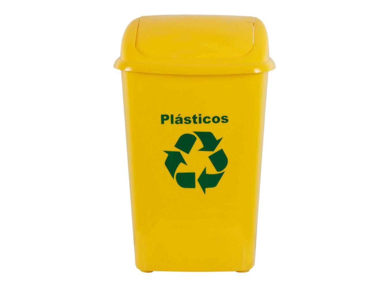 Innovaplast basurero 30 litros reciclaje plástico amarillo (1 basurero, 1 tapa)
