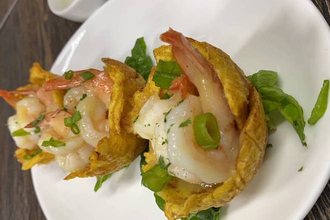 3 Mofonguitos Rellenos de Camarones y Queso