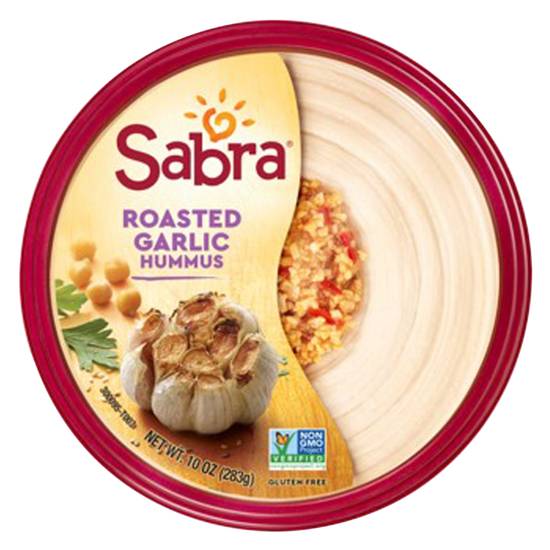 Order Sabra Roasted Garlic Hummus 10oz food online from Everyday Needs by Gopuff store, Norfolk on bringmethat.com