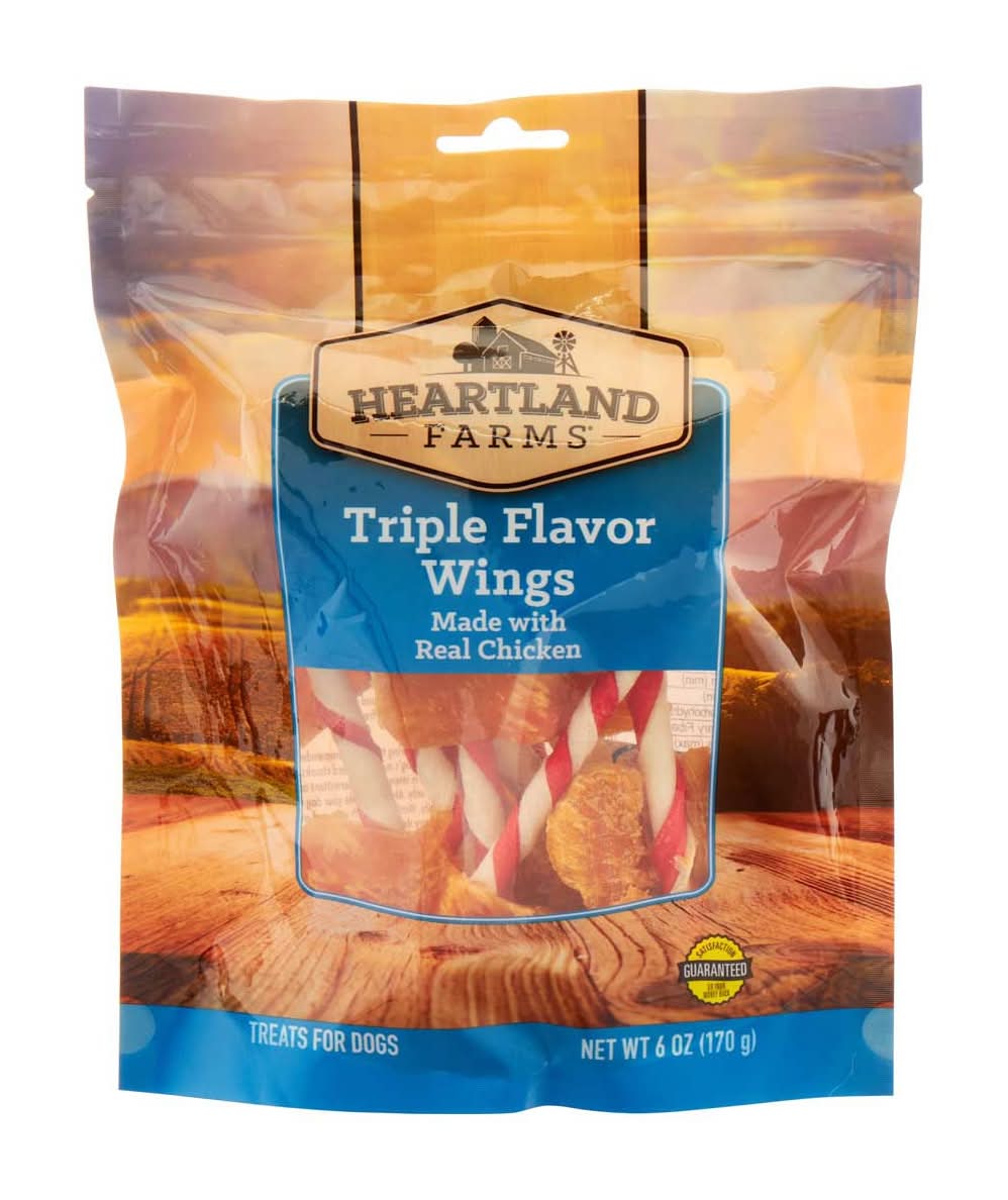 Heartland Farmss Triple Flavor Wings Dog Treats 6 Oz