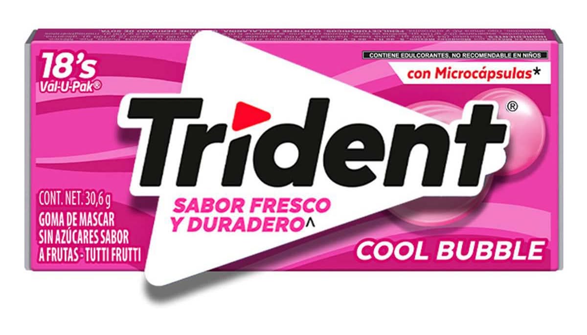Trident · Goma de mascar cool bubble, tutti frutti (18 un)