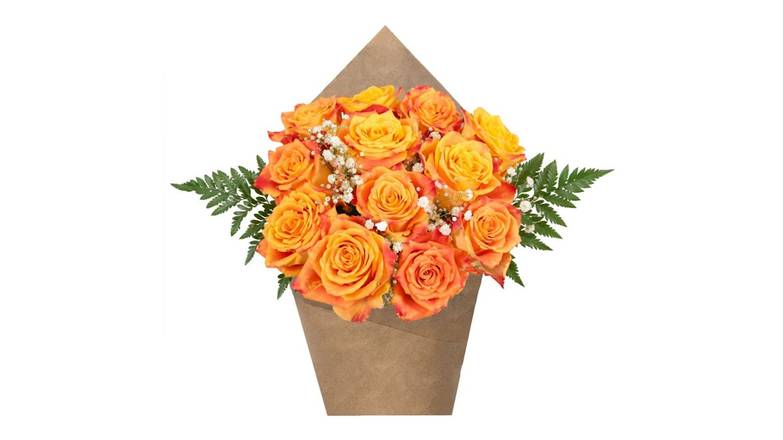 Mom's Dozen Rose Bouquet -  Orange