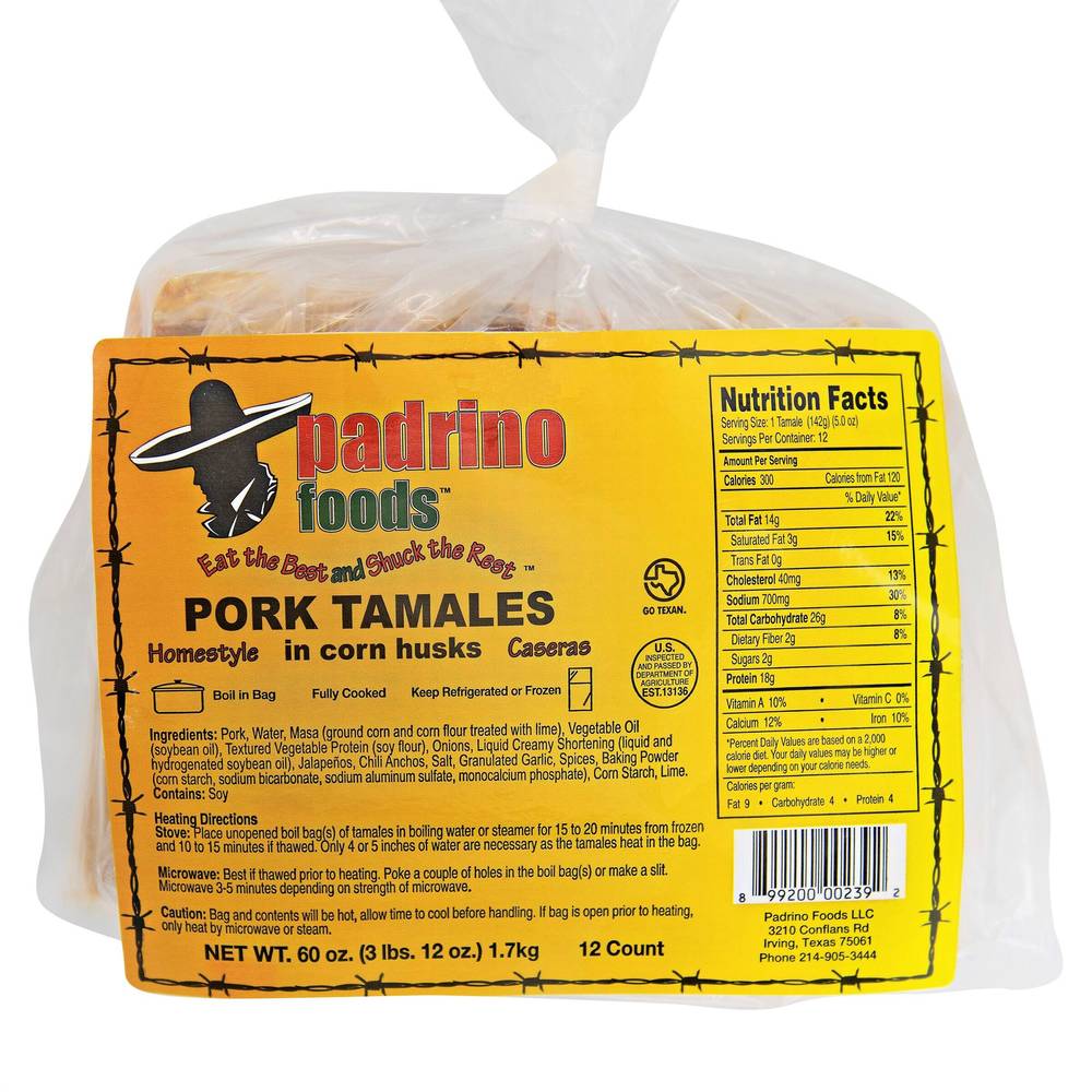 Padrino Foods Tamales Pork