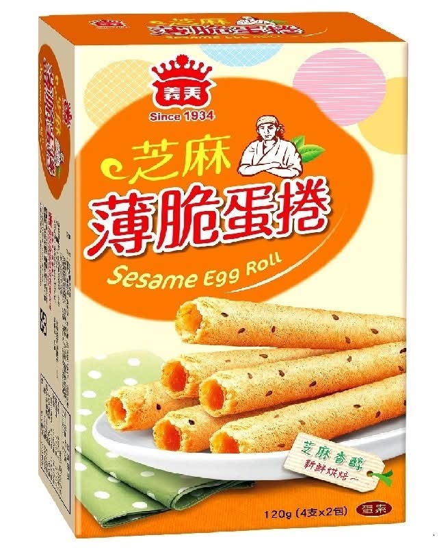 義美蛋捲量販盒-芝麻 <120g克 x 1 x 1Box盒>