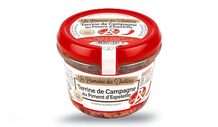 Terrine campagne au piment d'Espelette Label Rouge