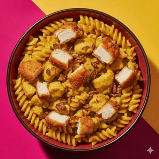 🐟💪 Pâtes  Protéiné  🐟💪   Sauce Curry, poulet grillé Tender, oignon frit