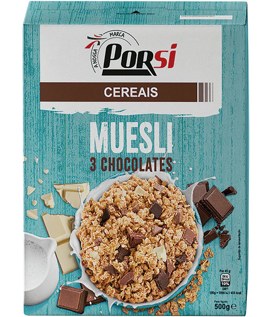 PorSi - Muesli 3 chocolates, 500 g