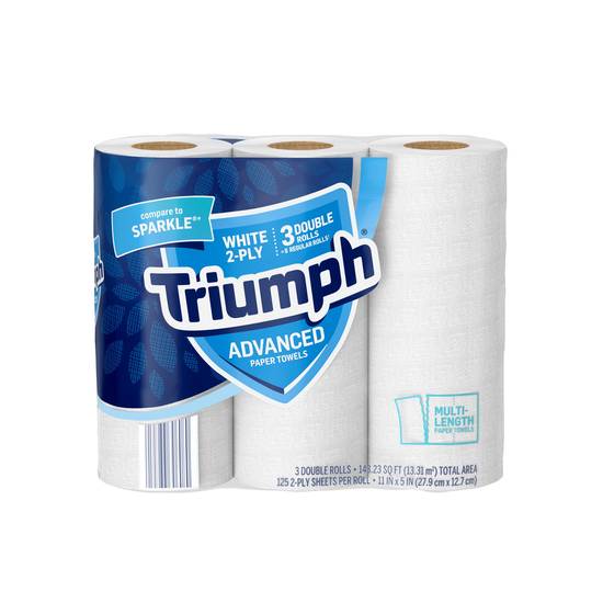 Triumph Double Roll Paper Towels, 11 in x 5 in, White (3 ct)