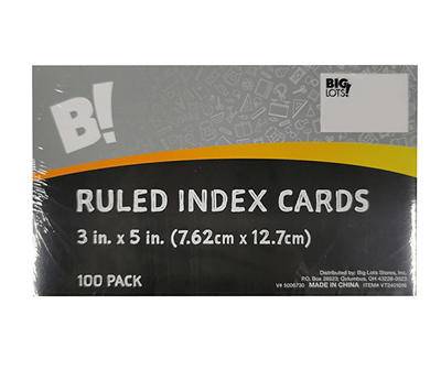 White Ruled Index Cards, 100-Count