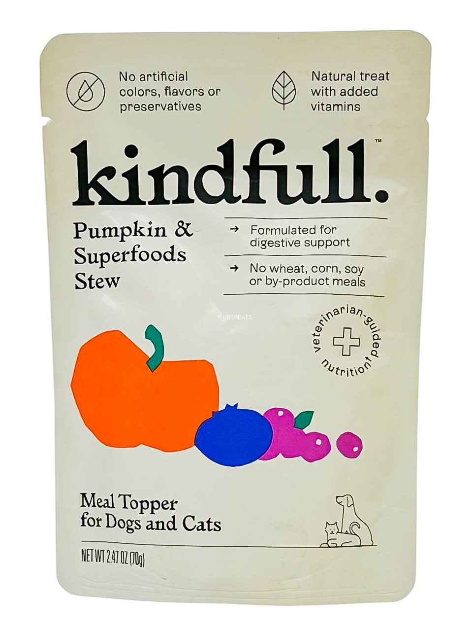 Kindfull Puree Pouch Dog Treat, Pumpkin - Superfoods Stew (2.47 oz)