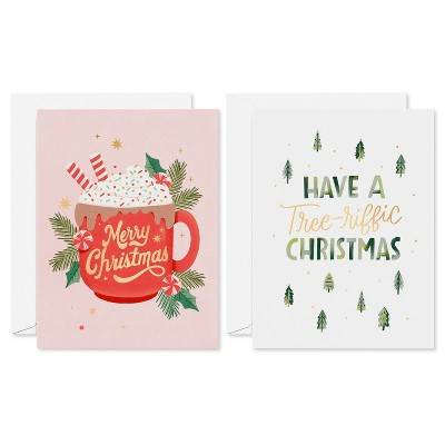 American Greetings Santa Mug and Trees Blank Notes, Multi (10 ct)