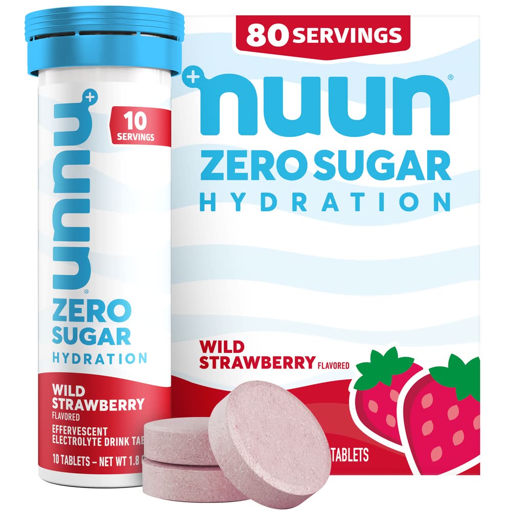 Nuun Zero Sugar Hydration Tablets, Wild Strawberry (8 x 10 ct)