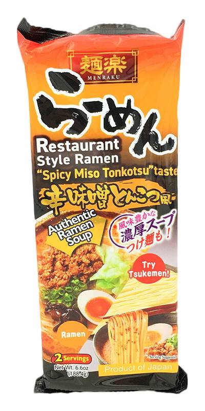 Hikari Menraku Spicy Miso Tonkotsu Taste Instant Ramen (188g)