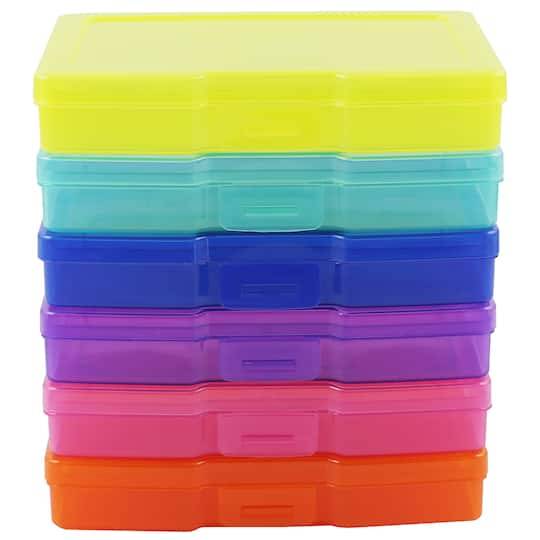 4" X 6" Rainbow Plastic Photo Storage Boxes, 6Ct. By Simply Tidy