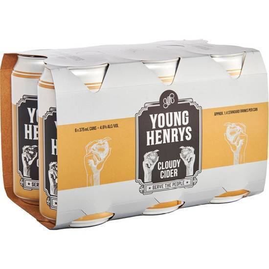 Young Henrys Cloudy Cider Can 6x375mL