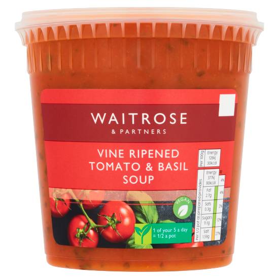 Waitrose & Partners Vine Ripened Tomato & Basil Soup