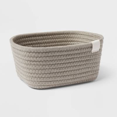 Brightroom Rectangle Coiled Rope Basket, Gray