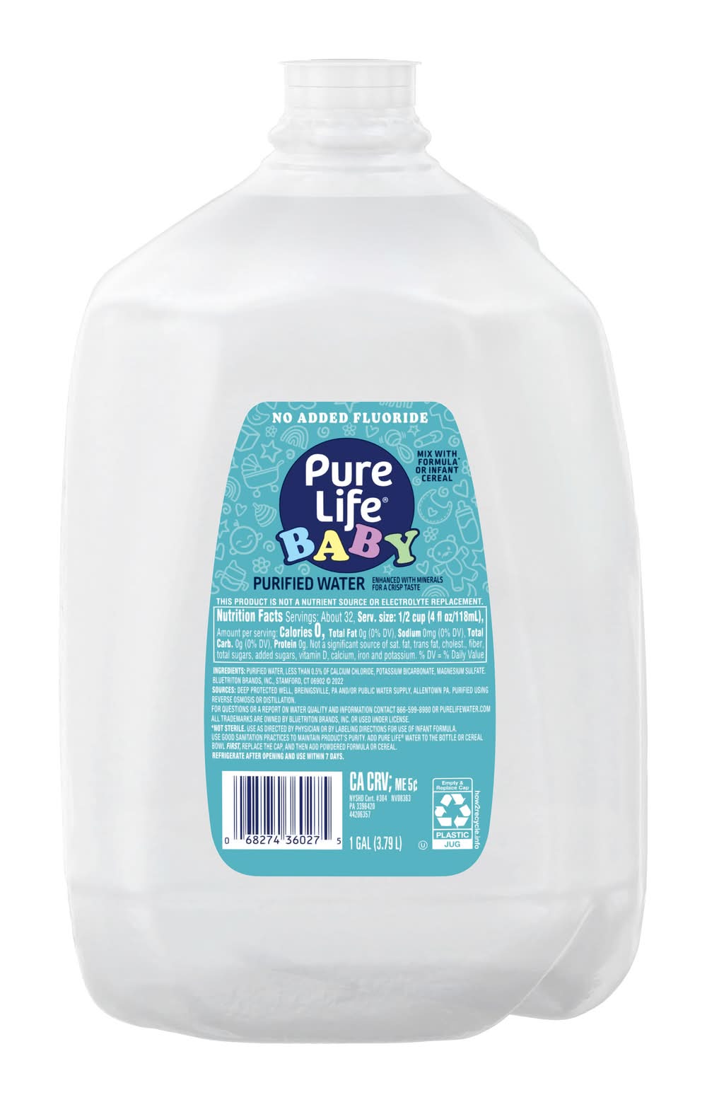 Pure Life No Added Fluoride Baby Purified Water (1 gal)