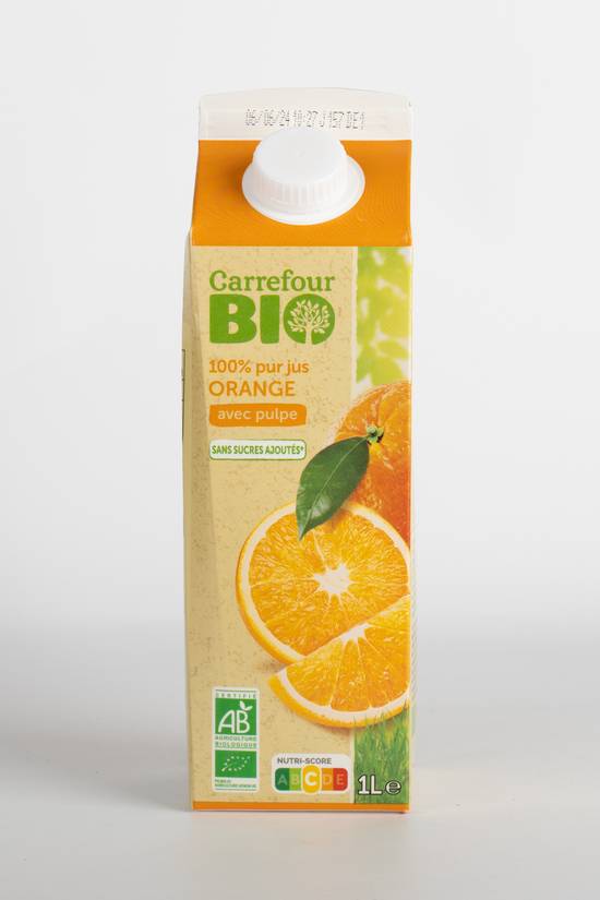 Carrefour Bio - Jus de fruit avec pulpe (1 L) (orange)