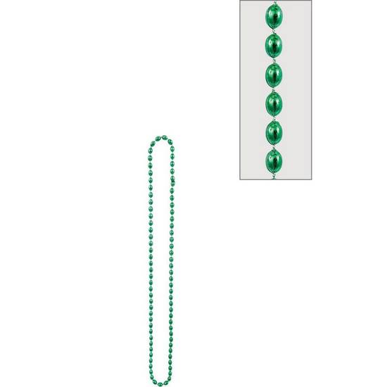 Metallic Green Bead Necklace