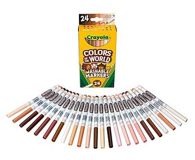 Crayola Colors Of the World Markers 24 Count, Fine Line Washable Skin Tone Markers