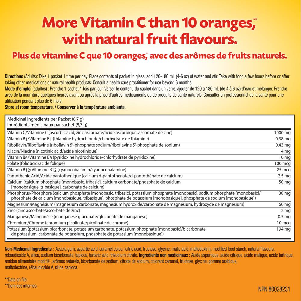 Emergen-C Acai-Berry Vitamin C Electrolytes B Vitamins 1000 mg (10 g)