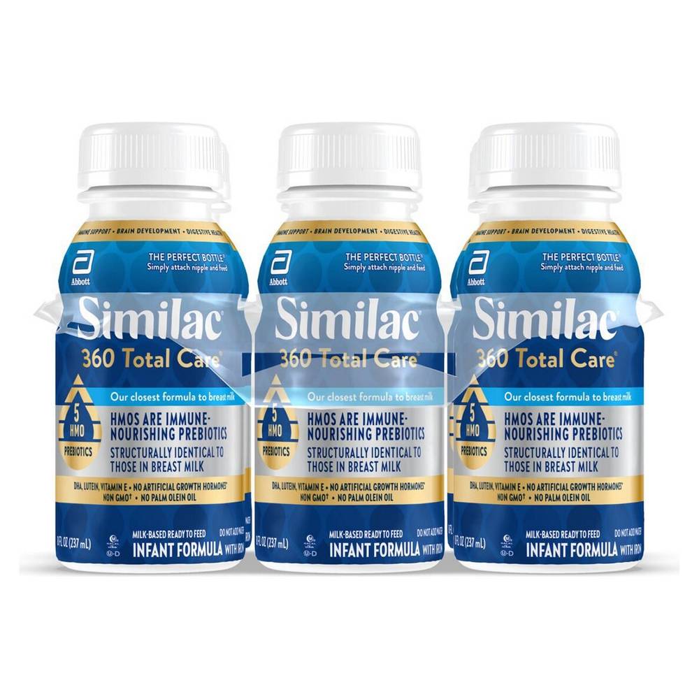 Similac 360 Total Care Infant Formula, 8 OZ Bottles, 6 Pack