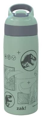 zak! Jurassic World Stainless Steel Riverside Water Bottle 19 oz, Green