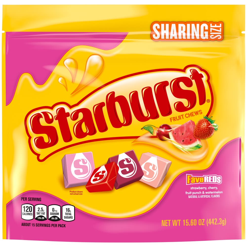 Starburst Favereds Strawberry Cherry Fruit Punch & Watermelon Fruit Chews (15.6 oz)