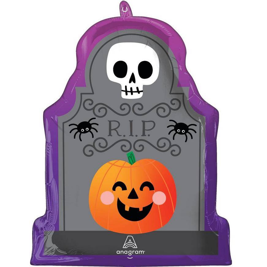 Uninflated Halloween Tombstone Foil Balloon, 15in x 18in