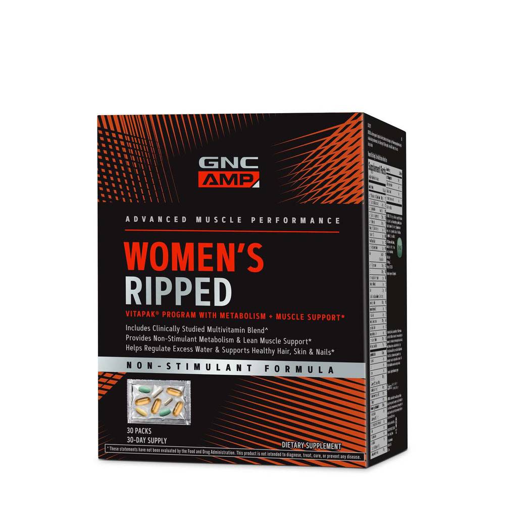 GNC Amp Women’s Ripped Non-Stimulant Formula Vitapak Program (30 ct)