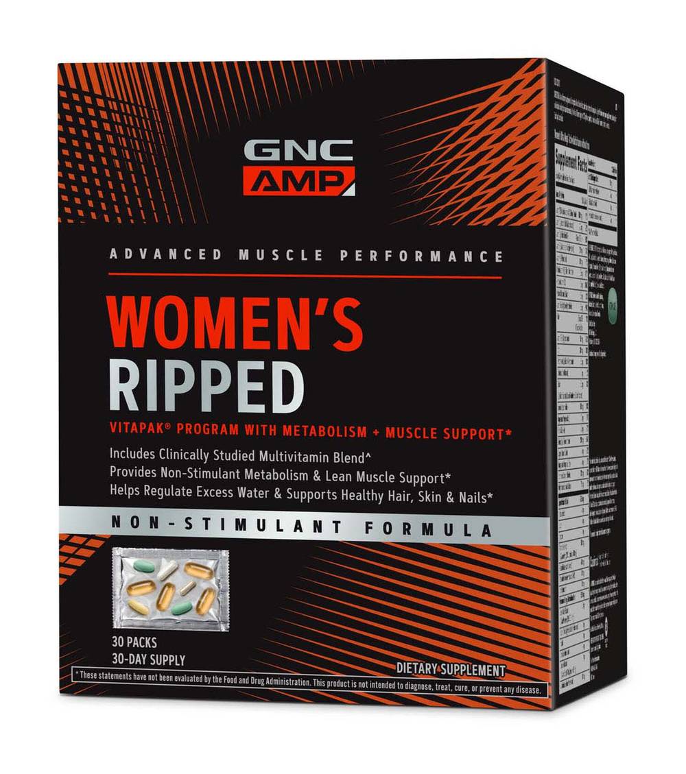 GNC Amp Women’s Ripped Non-Stimulant Formula Vitapak Program (30 ct)