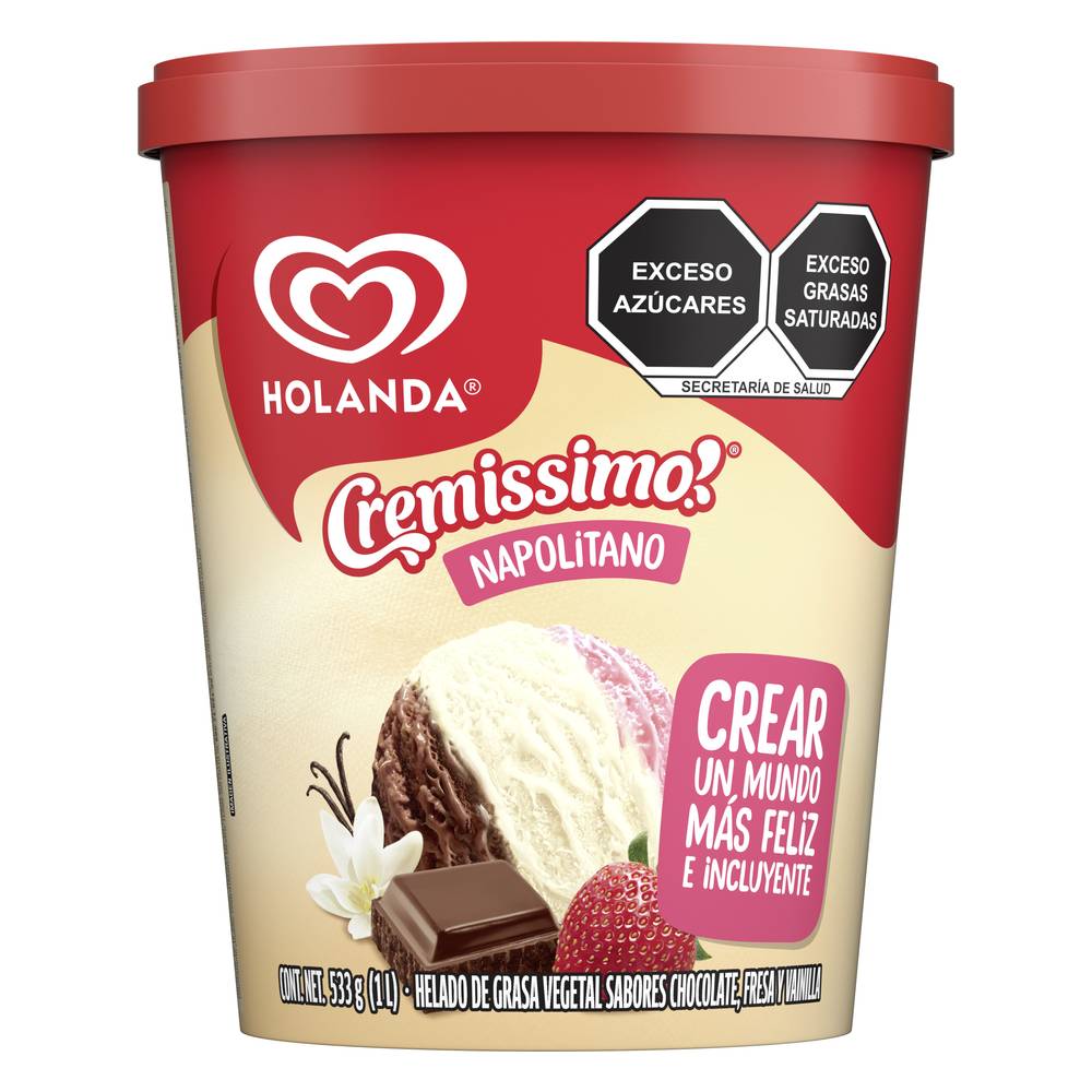 Holanda helado napolitano (chocolate/fresa/vainilla)