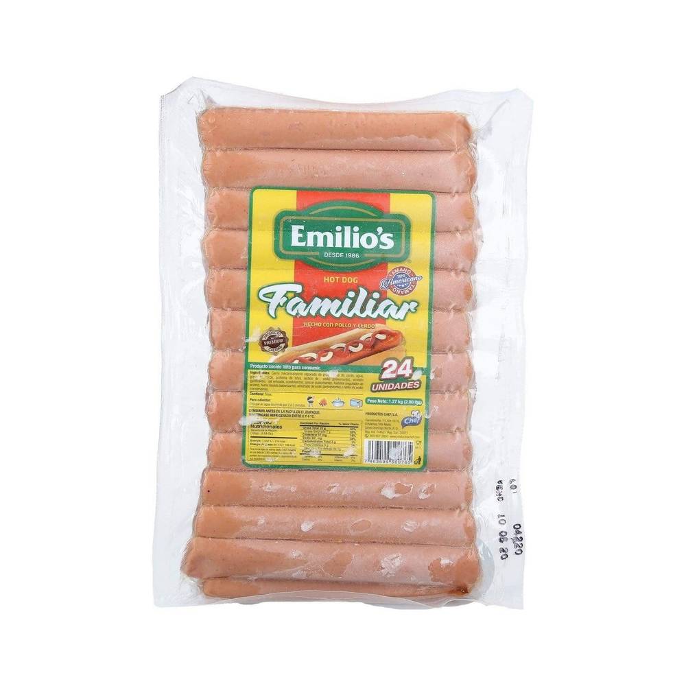 Salchicha Familiar Emilio’s para Hot Dog 24 Uds