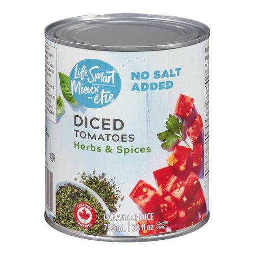 Life Smart Diced Tomatoes Herbs & Spices (796 ml)