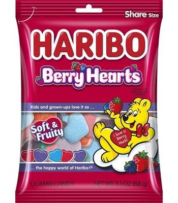 Haribo Beery Hearts Gummy Candy (3.1 oz)