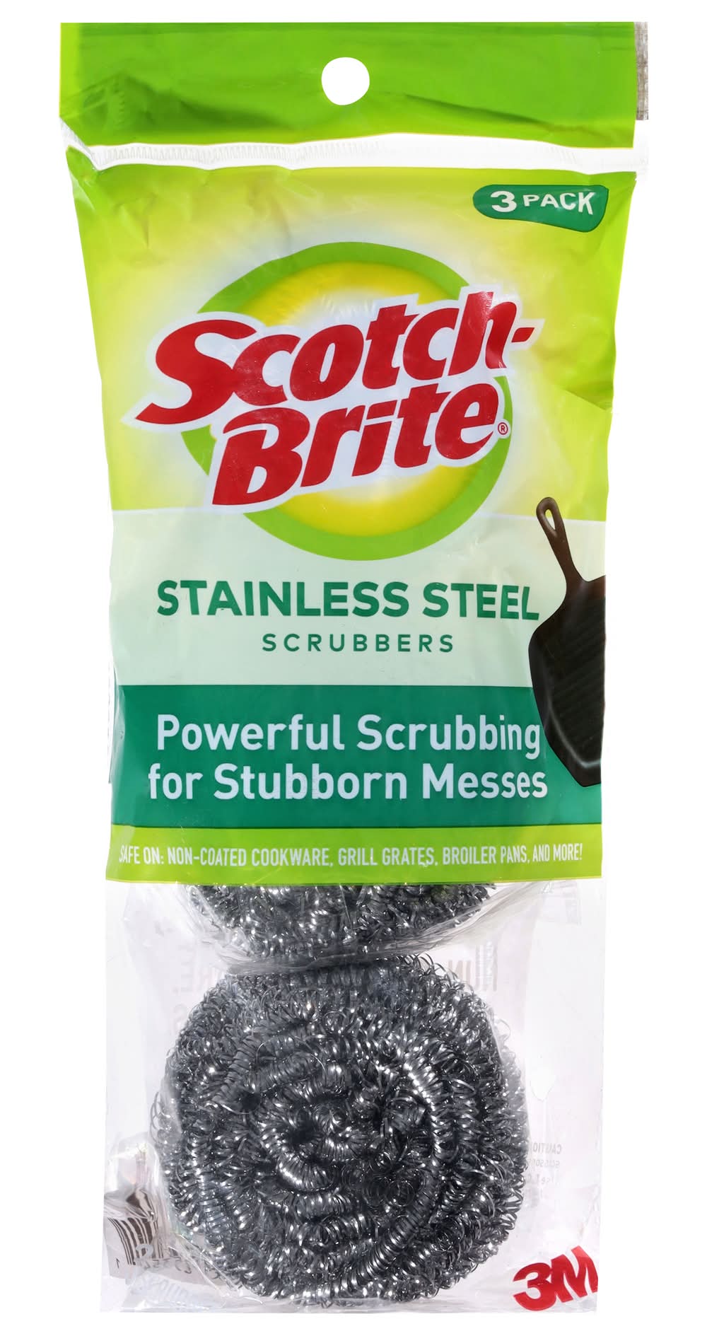 Scotch-Brite Stainless Steel Scrubbing Pads, 3 M (1.6 oz, 3 ct)