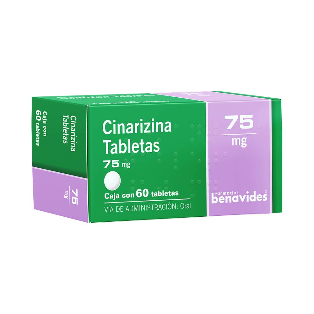 Farmacia benavides cinarizina tableta 75 mg (60 un)