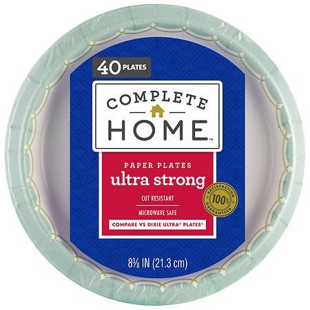 Complete Home Ultra Paper Plates 8 3/8 in (40 ct)
